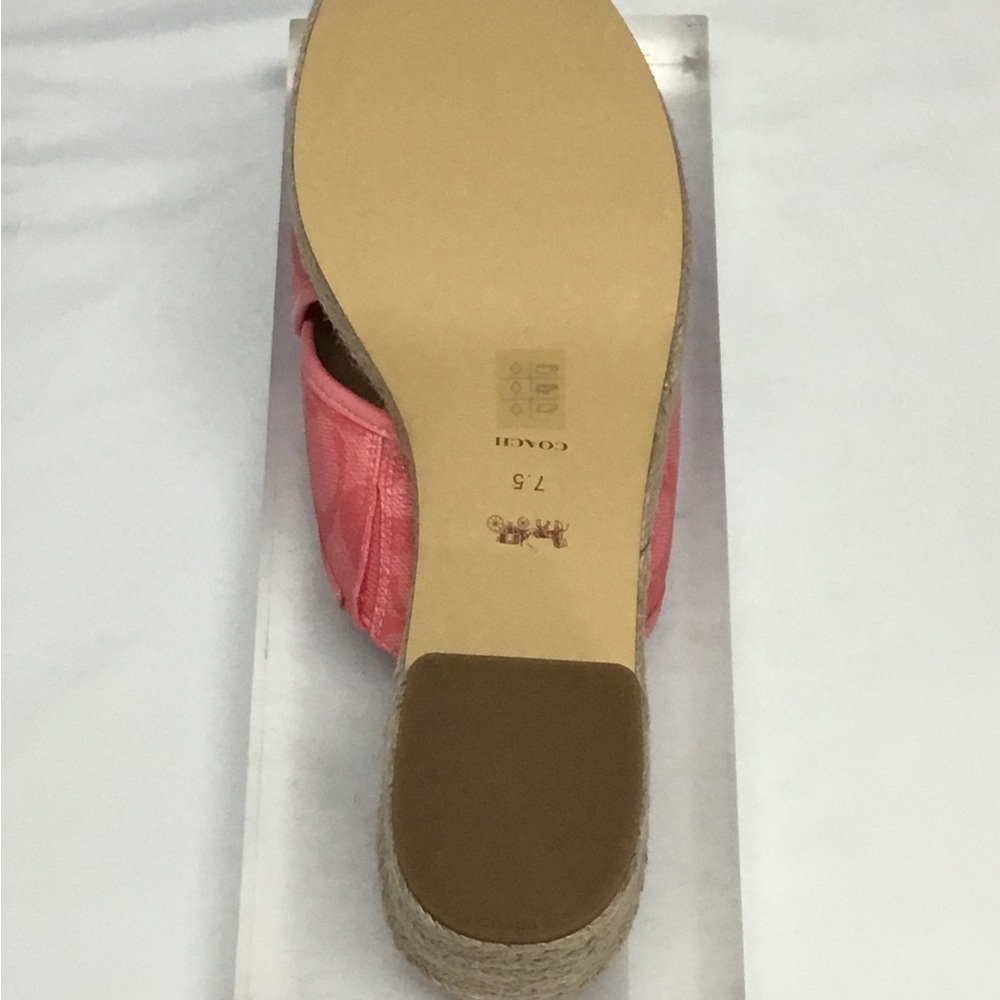 COACH Sloan Sig Espadrille Slide Pink Lemonade - Picture 5 of 6